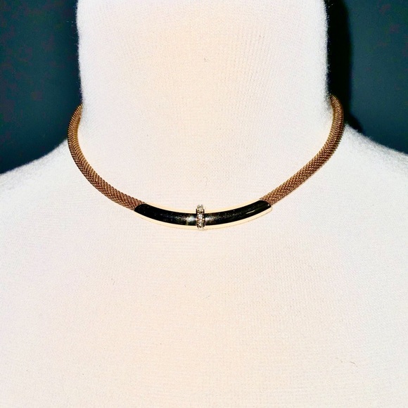 Avon Gold Snake Chocker With CZ 14” In Box - Picture 2 of 4